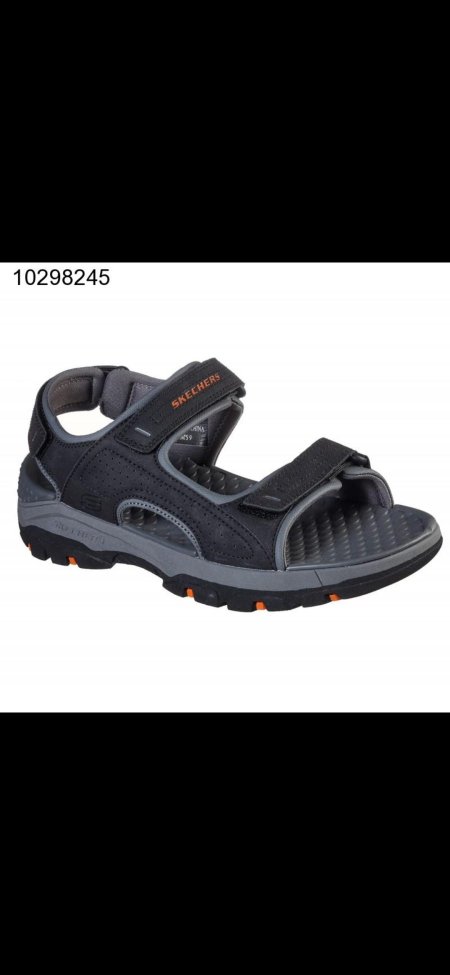 Skechers Mens' Relaxed Fit: Tresmen - Garo Sandal- صندل سكيتشرز ريلاكس فيت للرجال لون أسود ورمادي‏