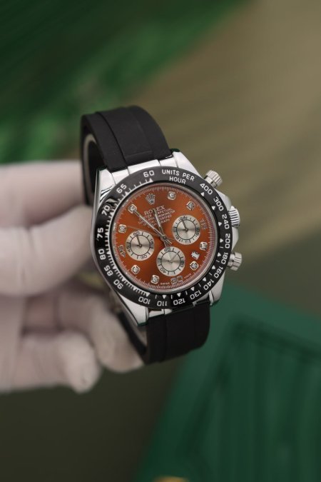 ساعة رولكس رجالي جلد (ساعة + علبة فخمة