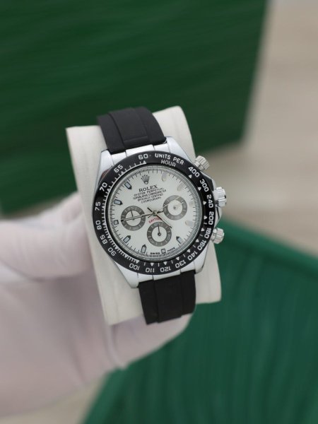 ساعة رولكس رجالي جلد (ساعة + علبة فخمة