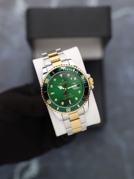 ساعة رولكس رجالي اطار لف (ساعة + علبة فخمة)