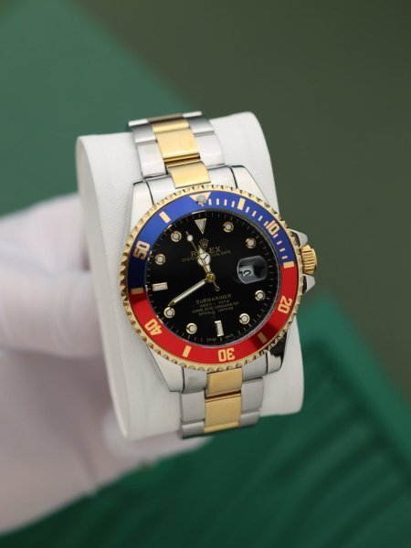 ساعة رولكس رجالي اطار لف (ساعة + علبة فخمة)